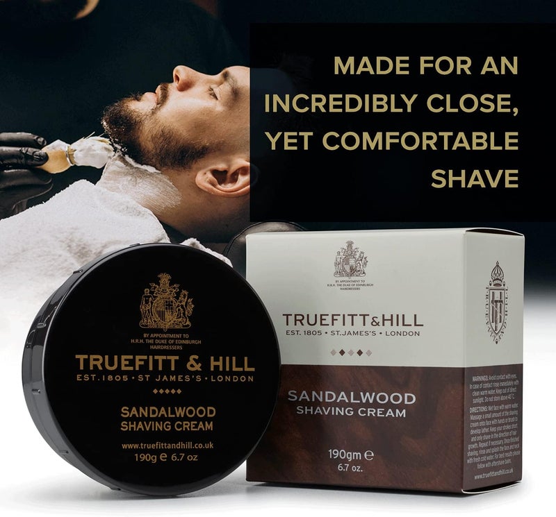 Truefitt & Hill Sandalwood Shaving Cream Bowl - Premium Glycerin-Based Lather for a Luxurious Shave - 6.7 oz - Image 3