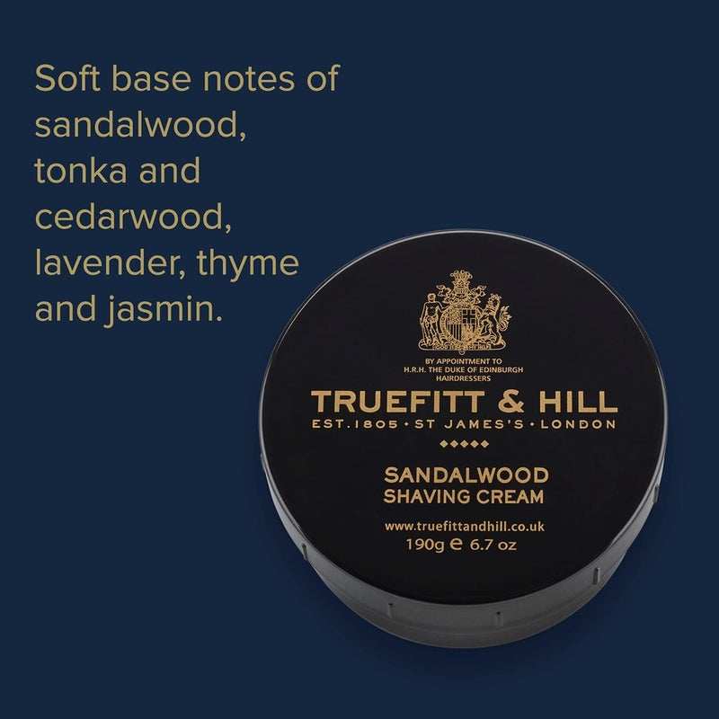 Truefitt & Hill Sandalwood Shaving Cream Bowl - Premium Glycerin-Based Lather for a Luxurious Shave - 6.7 oz - Image 4