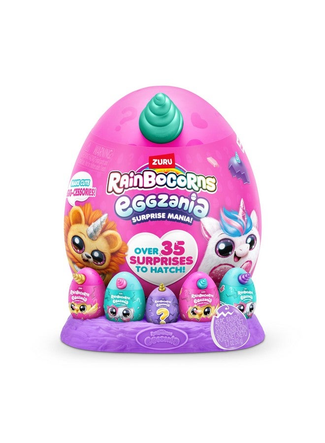 Rainbocorns Rainbocorns Eggzania Surprise Mania Series 1 (Elephant) by ZURU, Collectible Plush Stuffed Animal, Surprise Eggs, 5 Mini Eggs, Stickers, DIY Jewelry, Slime, Ages 3+ for Girls, Children - Image 2