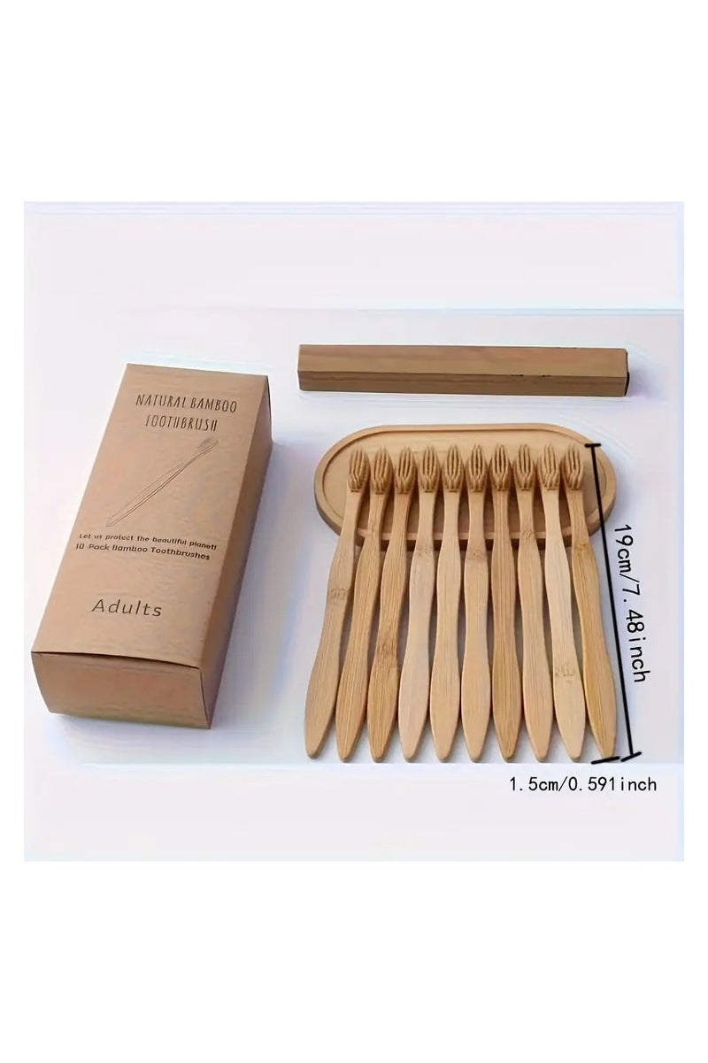 Environment-Friendly Bamboo Toothbrush 10PC -PACK - Image 2