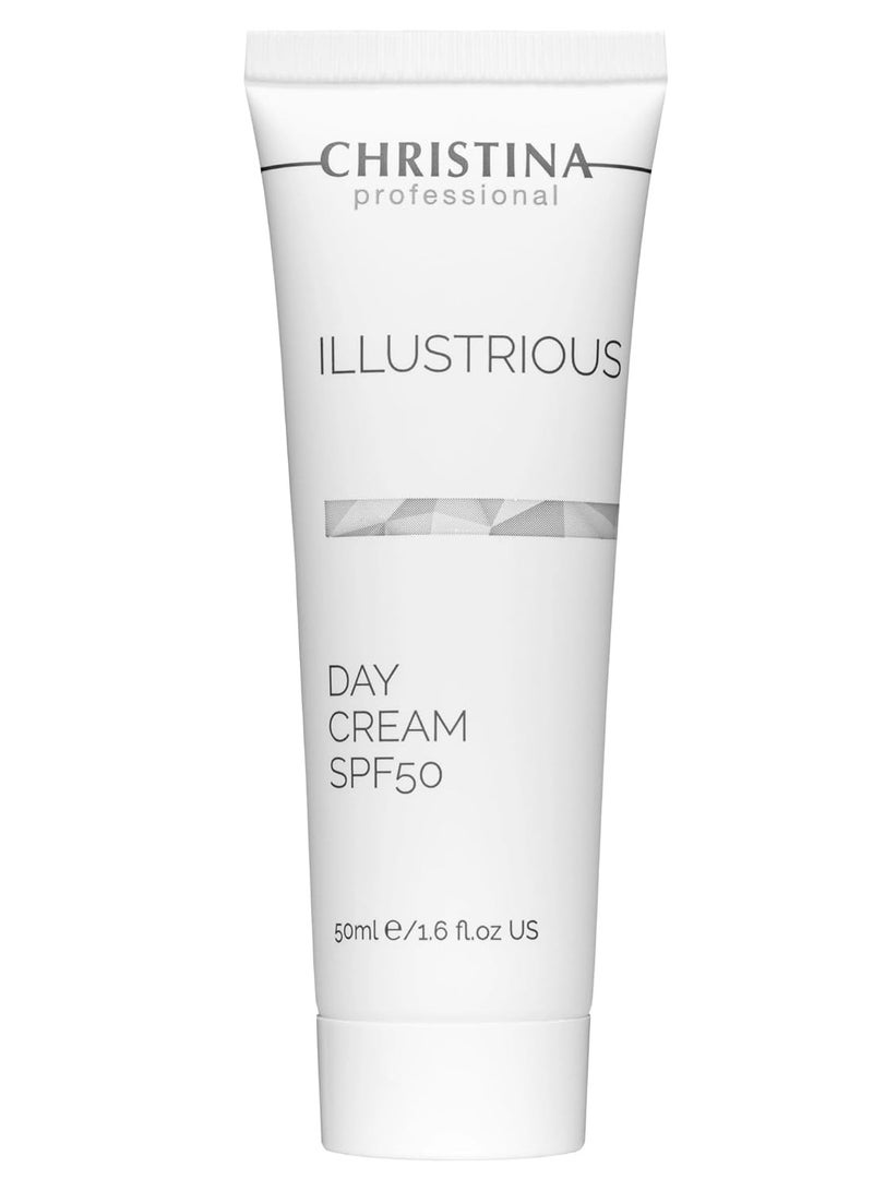 Christina Illustrious Day Cream SPF 50 for Face - Ideal for Normal and Dry Skin 50ml / 1.7 fl.oz Daily Moisturizer - Image 1