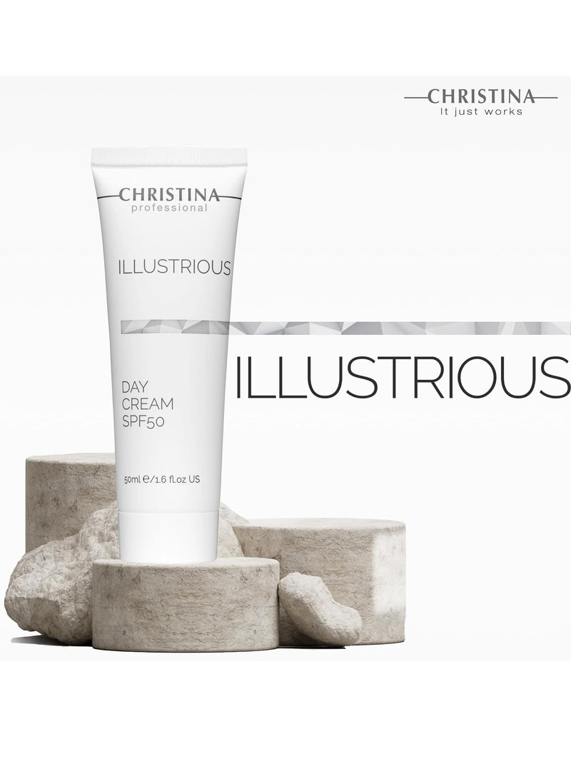 Christina Illustrious Day Cream SPF 50 for Face - Ideal for Normal and Dry Skin 50ml / 1.7 fl.oz Daily Moisturizer - Image 2