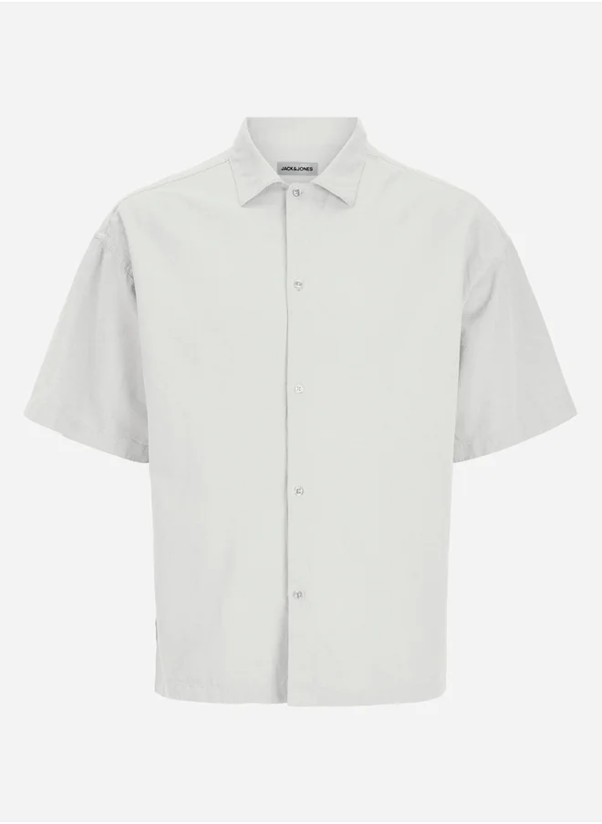 JACK & JONES Jack & Jones Solid Spread Collar Oversized Shirt