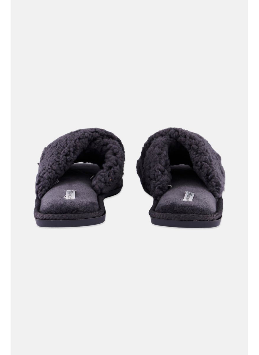 Flora Nikrooz Women Faux Fur Slip On Slippers, Grey  - Image 2