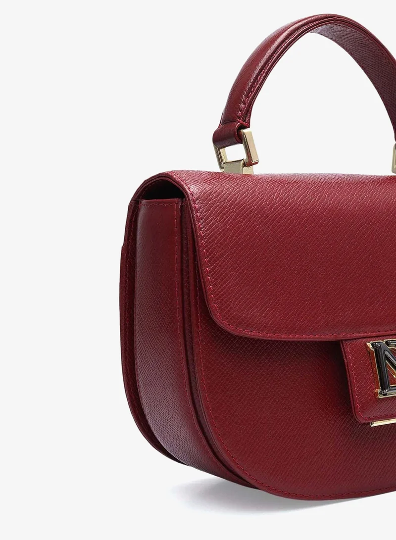 Da Milano Small Franzy Leather Satchel - Cherry
