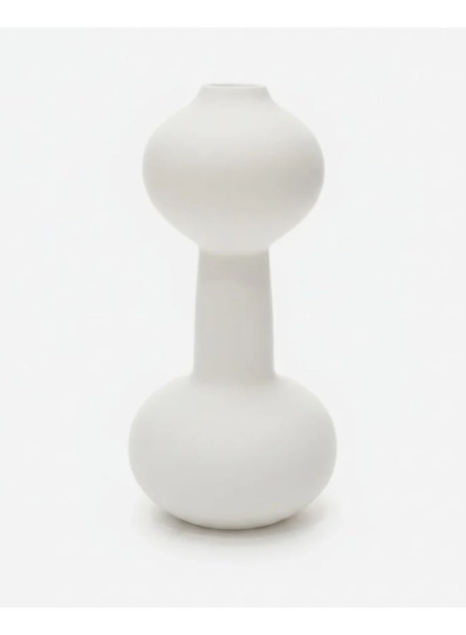 أي كي دي سي مزهرية بلاستيكية صلبة بيضاء من AKDC - مزهرية ديكورية حديثة خفيفة الوزن مقاس 30 سم - Image 2