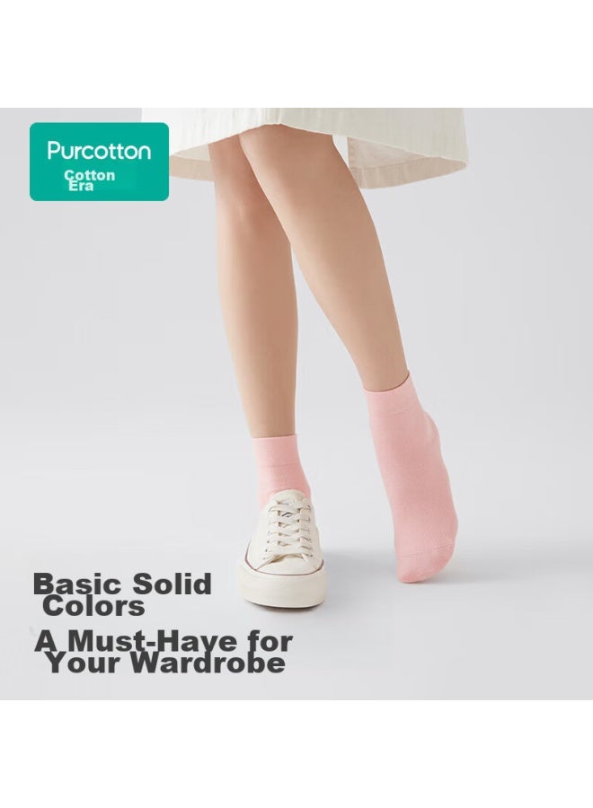 Purcotton Women's Casual Socks, All-cotton Antibacterial Socks, Mid-calf Socks For Women - Image 2