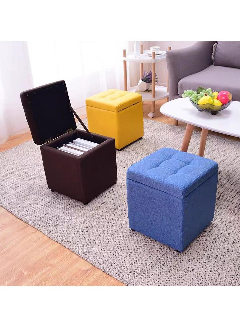 LINGWEI Storage Ottoman Cube Foldable Ottoman Foot Rest Seat Shoe Change Bench Foot Stool For Living Room Bedroom Hallway - Image 4