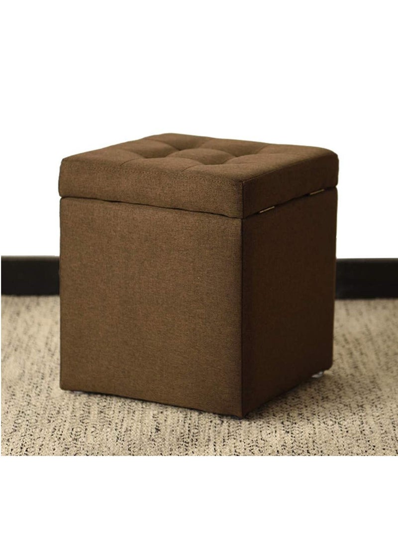 LINGWEI Storage Ottoman Cube Foldable Ottoman Foot Rest Seat Shoe Change Bench Foot Stool For Living Room Bedroom Hallway - Image 1