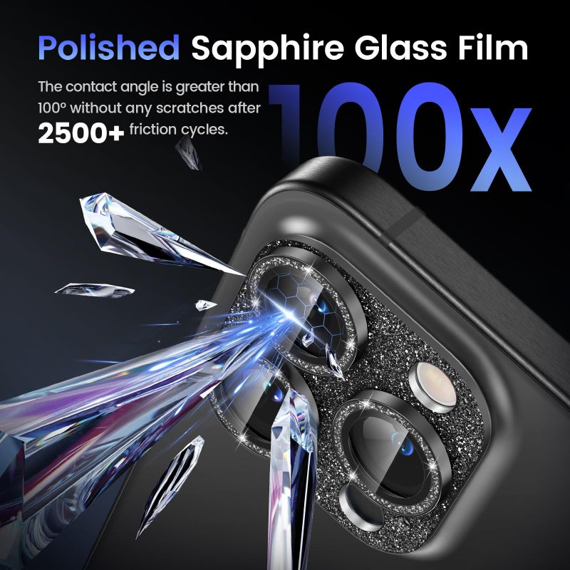 Tensea for iPhone 16 Pro/iPhone 16 Pro Max/iPhone 15 Pro/iPhone 15 Pro Max Camera Lens Protector, Metal Aluminum Alloy Tempered Glass Cover Camera Screen Protector Accessories, Case Friendly - Image 5