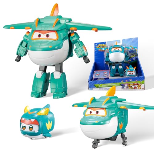 Super Wings 5 Transformable Toys Tino Mini Tino Pet 3 in 1 Transforming Dinosaur Airplane Robot Educational Action Figure for Boys Girls Age 3 Dinosaur Toy for Preschool Play - Image 1