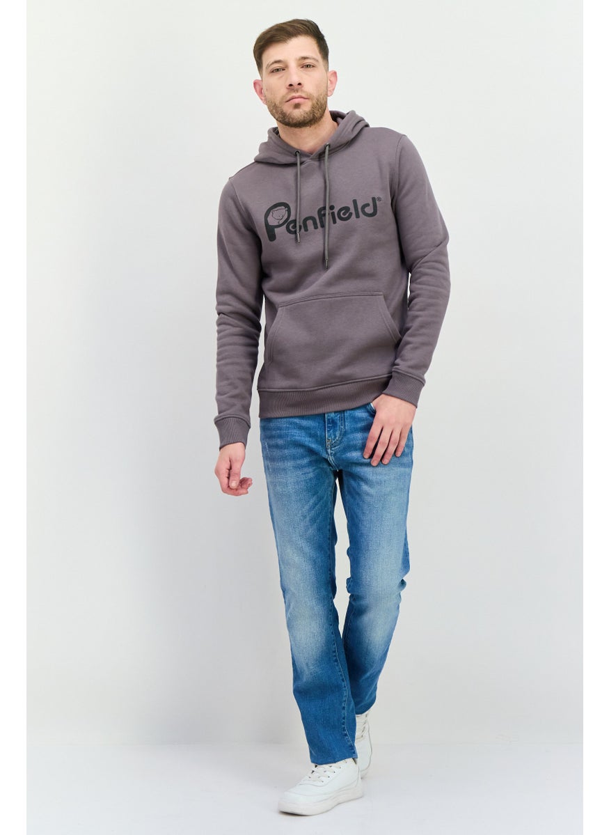 Penfield Men Hoodie Brand Logo Long Sleeves Sweatshirt, Grey  - Image 4