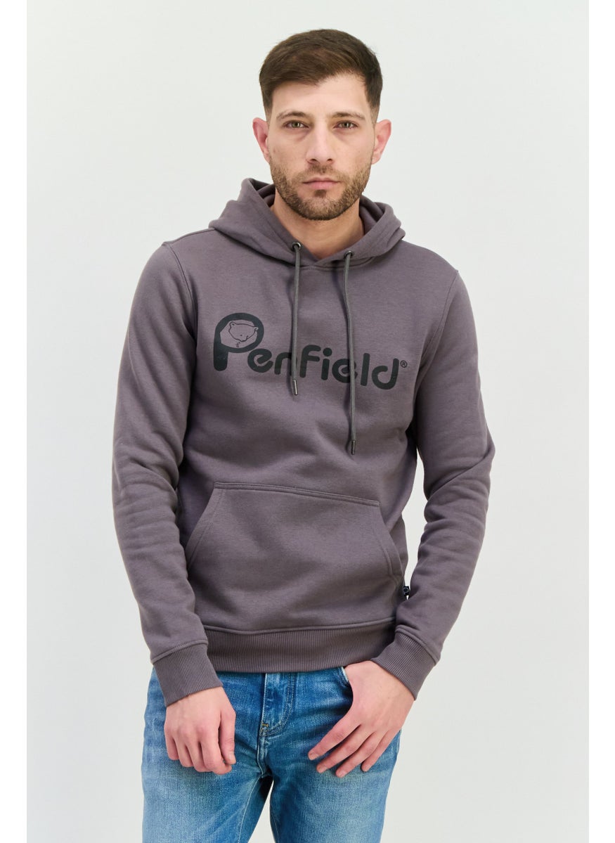 Penfield Men Hoodie Brand Logo Long Sleeves Sweatshirt, Grey  - Image 1