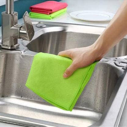 TECHNOVIBES 350 GSM Microfiber Cleaning Cloth (Multicolor, 40X40 cm) (Pack of 6) - Image 4