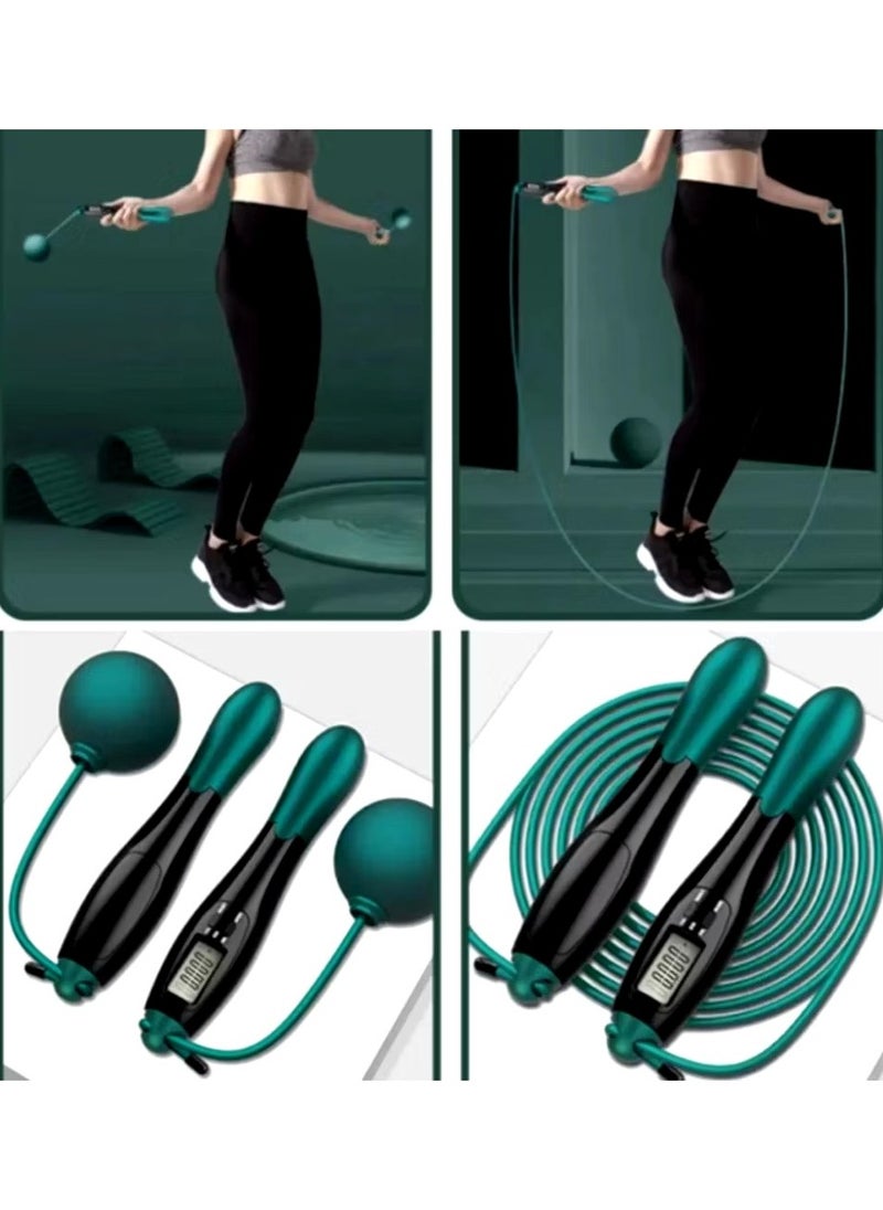 Generic Jump Rope Dual Use of Electronics Intelligent Counting - Adjustable Counting Skipping Rope - Multimode Skipping Rope with Calories - 360° anti-winding - Cordless Jumping Rope for Fitness Exercise Gy  - Image 2