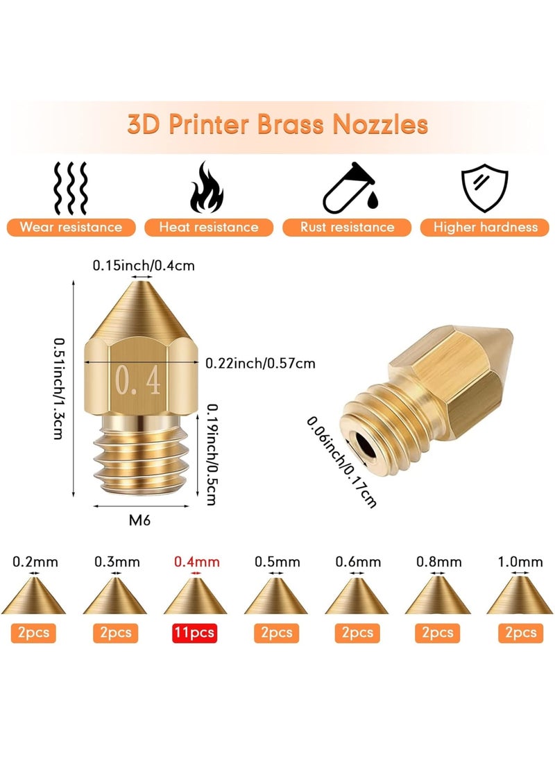 Zikra 3D Printer Nozzle Cleaning Kit Includes 19 Pcs Stainless Steel Needles Cleaner Tools and 23 Pcs MK8 Nozzles Multiple Sizes Compatible with Makerbot Creality CR-10 Ender 3 5 - Image 2
