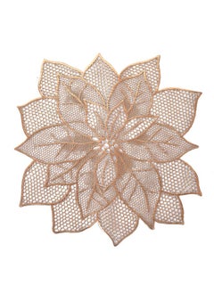 Kuber Industries Kuber Industries Flower Design Dining Table Mats 6 Pieces | Anti Slip & Heat Resistant Mats for Dining Table | Smooth Surface Food Plate Pads for Dinner | PVC Bed Side Table Mats for Bedroom (Copper)  - Image 2