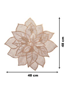 Kuber Industries Kuber Industries Flower Design Dining Table Mats 6 Pieces | Anti Slip & Heat Resistant Mats for Dining Table | Smooth Surface Food Plate Pads for Dinner | PVC Bed Side Table Mats for Bedroom (Copper)  - Image 5
