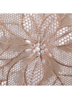 Kuber Industries Kuber Industries Flower Design Dining Table Mats 6 Pieces | Anti Slip & Heat Resistant Mats for Dining Table | Smooth Surface Food Plate Pads for Dinner | PVC Bed Side Table Mats for Bedroom (Copper)  - Image 4