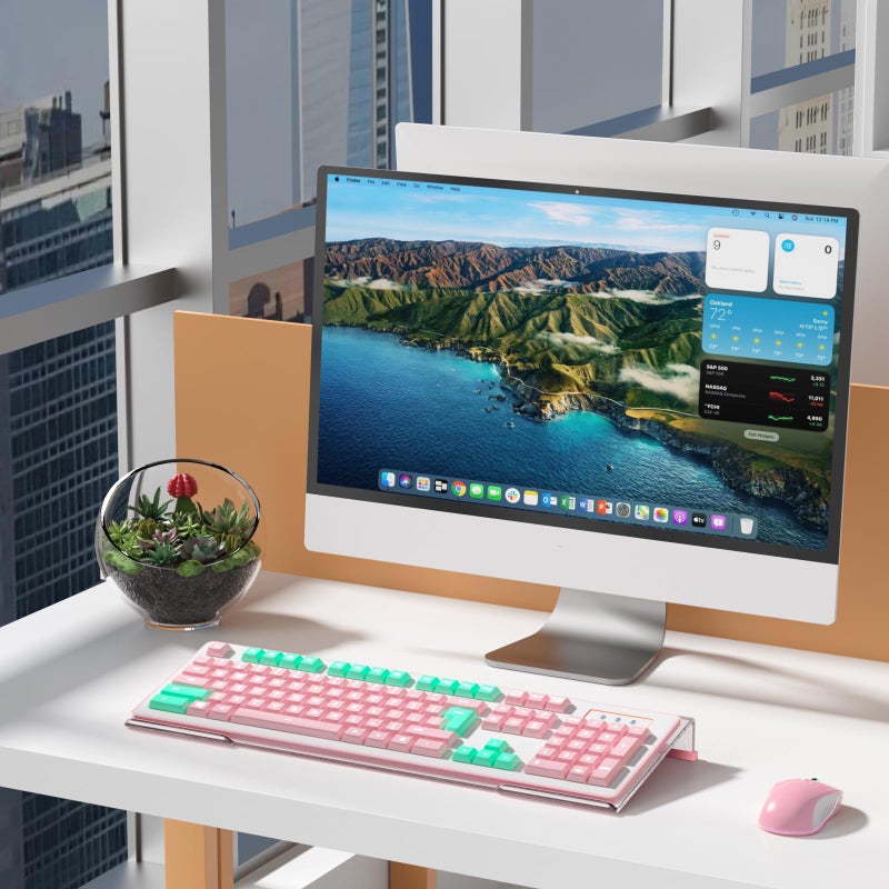 WINFFOR Comfortable Computer Keyboard Stand - Ergonomic Keyboard Riser Acrylic Tilted Keyboard Holder for Easy Typing&Working at Home Office - Fits All Keyboard Sizes - 17'' Wide (Crystal Clear) - Image 3