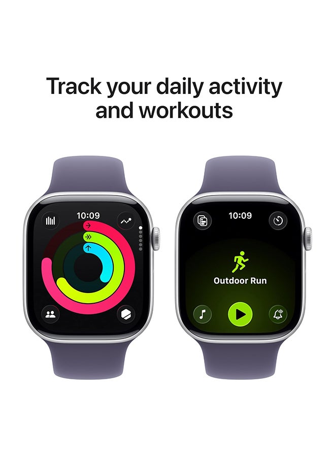 Apple Watch Series 11 GPS + Cellular 42mm (International Version) Silver Aluminium Case With Purple Fog Sport Band - M/L - Image 5