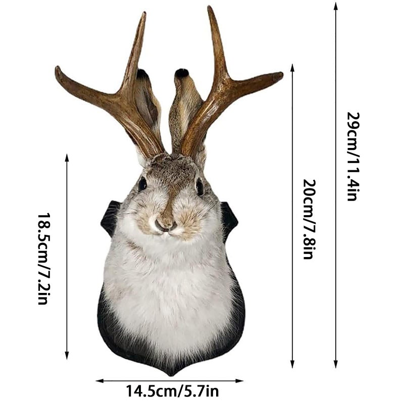 HSOSK Jackalope Mount, Jackalope Taxidermy, Deer Head Wall Mount, Resin Deer Head Animal Wall Art, for Home Wall Decoration - Image 2