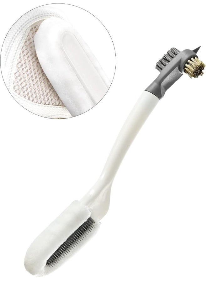 Complete 3-in-1 Shoe Care Brush – Deep Clean Sneaker Brush with Multi-Bristle System and Built-In Polishing Sponge, Comfortable Long Handle - Image 1