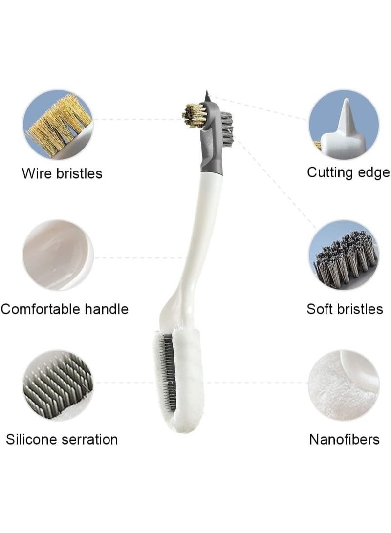 Complete 3-in-1 Shoe Care Brush – Deep Clean Sneaker Brush with Multi-Bristle System and Built-In Polishing Sponge, Comfortable Long Handle - Image 3