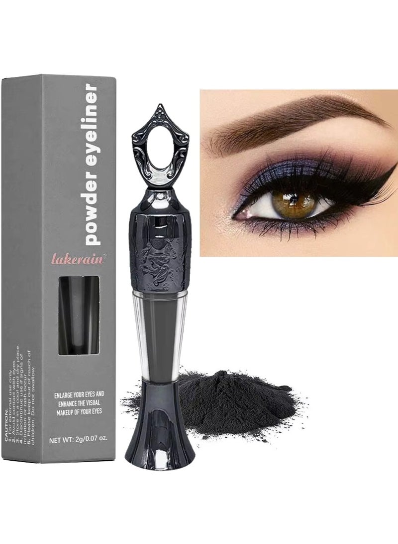 lakerain كحل بودرة 100% تركيبة نباتية طبيعية كحل بودرة سهل الإزالة مكياج عيون طبيعي كحل يدوم طوال اليوم كحل بودرة جاف أسود 01 - Image 1