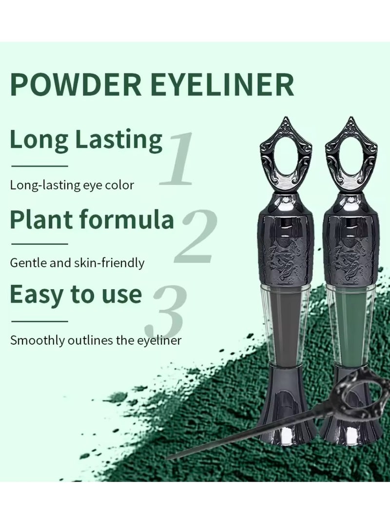 lakerain كحل بودرة 100% تركيبة نباتية طبيعية كحل بودرة سهل الإزالة مكياج عيون طبيعي كحل يدوم طوال اليوم كحل بودرة جاف أسود 01 - Image 5