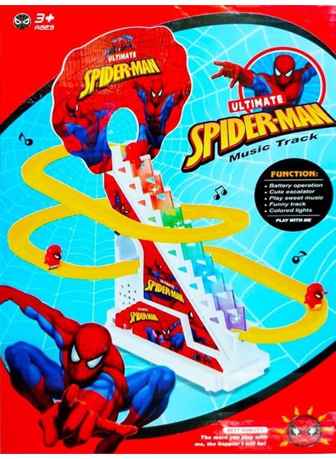 spiderman on stairs Race track Toy  Racing Music Track - Image 1