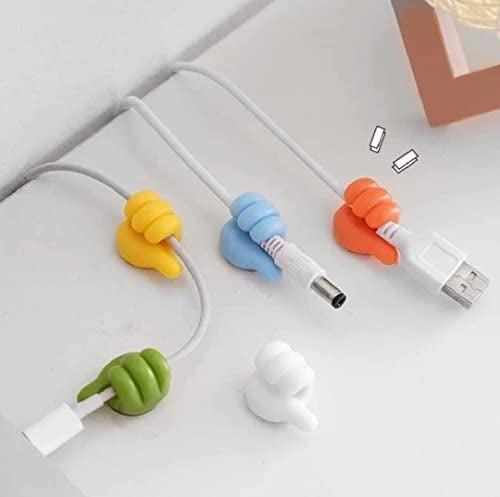 Kedva Thumb up Hooks Multipurpose Adhesive Silicone Wire Organizer Key Hanger Toothbrush Multicolored Holder Makeup Brush Holder for Desk Home and Office. (4) - Image 2