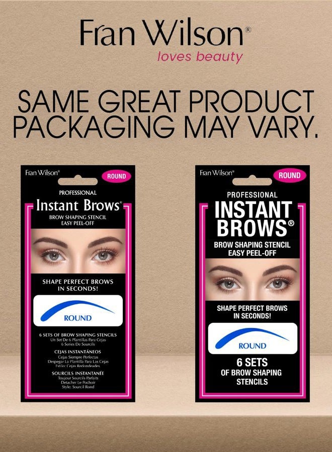 Fran Wilson Instant Brows Makeup Tool: Adhesive Stencils for Perfectly Shaped Brows, Easy to Use, Ideal for Beginners and Pros - Round - Image 2