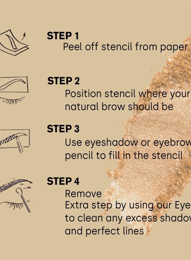 Fran Wilson Instant Brows Makeup Tool: Adhesive Stencils for Perfectly Shaped Brows, Easy to Use, Ideal for Beginners and Pros - Round - Image 4