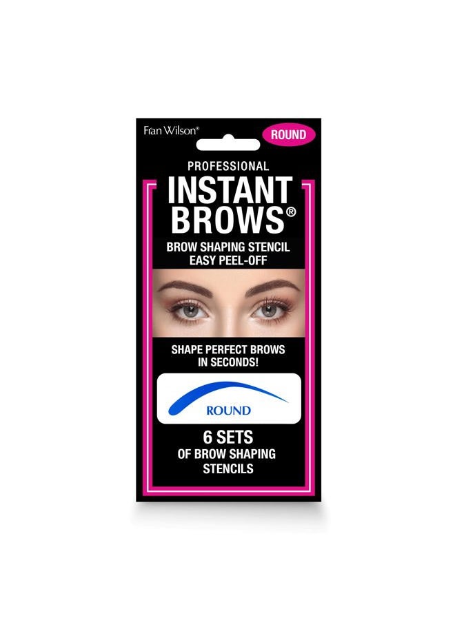Fran Wilson Instant Brows Makeup Tool: Adhesive Stencils for Perfectly Shaped Brows, Easy to Use, Ideal for Beginners and Pros - Round - Image 1