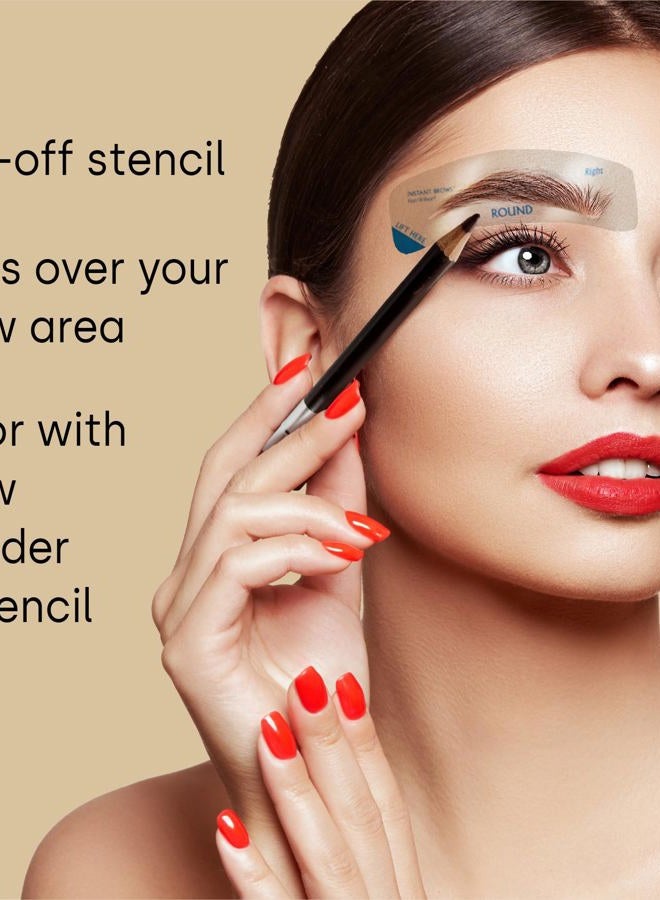 Fran Wilson Instant Brows Makeup Tool: Adhesive Stencils for Perfectly Shaped Brows, Easy to Use, Ideal for Beginners and Pros - Round - Image 5