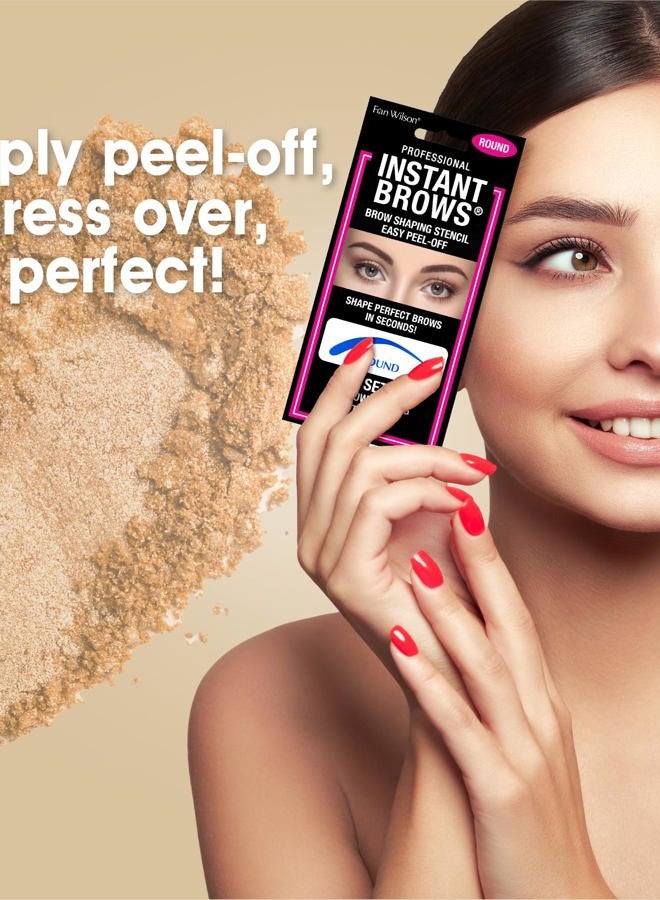 Fran Wilson Instant Brows Makeup Tool: Adhesive Stencils for Perfectly Shaped Brows, Easy to Use, Ideal for Beginners and Pros - Round - Image 3