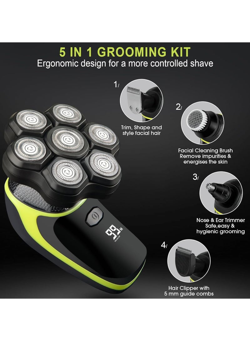 Telfun 7D Head Shavers for Bald Men, Detachable Head Shaver LED Display Dry/Wet Bald Head Shavers for Men, IPX7 Waterproof Head Shavers for Men with Type-C Charge - Image 3