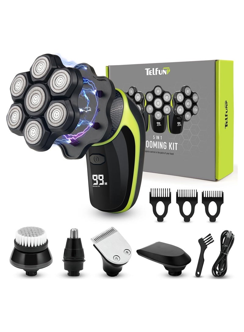 Telfun 7D Head Shavers for Bald Men, Detachable Head Shaver LED Display Dry/Wet Bald Head Shavers for Men, IPX7 Waterproof Head Shavers for Men with Type-C Charge - Image 1