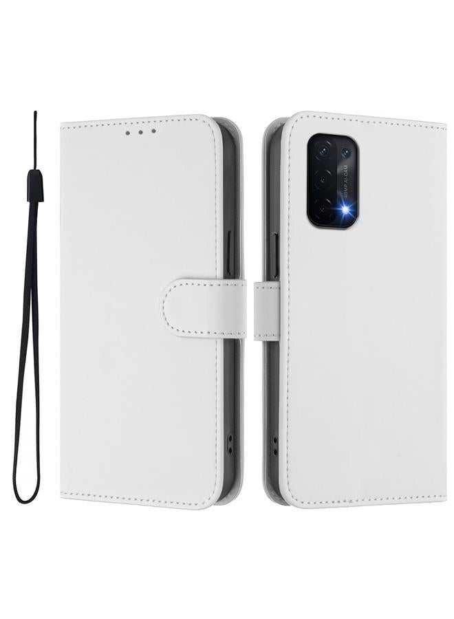 اس-توب جراب لهاتف OPPO A54 5G / A74 5G مصنوع من الجلد بلون سادة مع حبل - Image 2