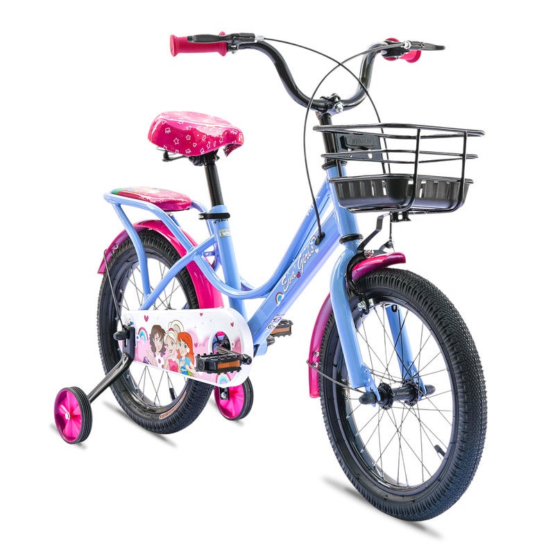 Vaux Eva 14-Inch Girl Bike | 14-Inch Wheel Size | Adjustable Seat | With Training Wheels | Blue Color - Image 2