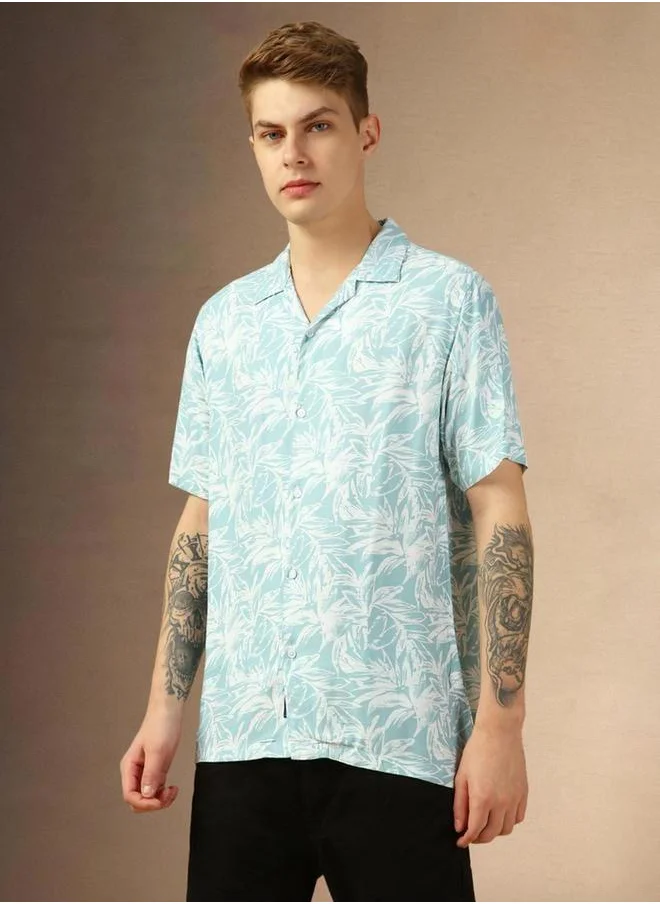 Dennis Lingo Floral Printed Button-Down Collar Shirt by Styli