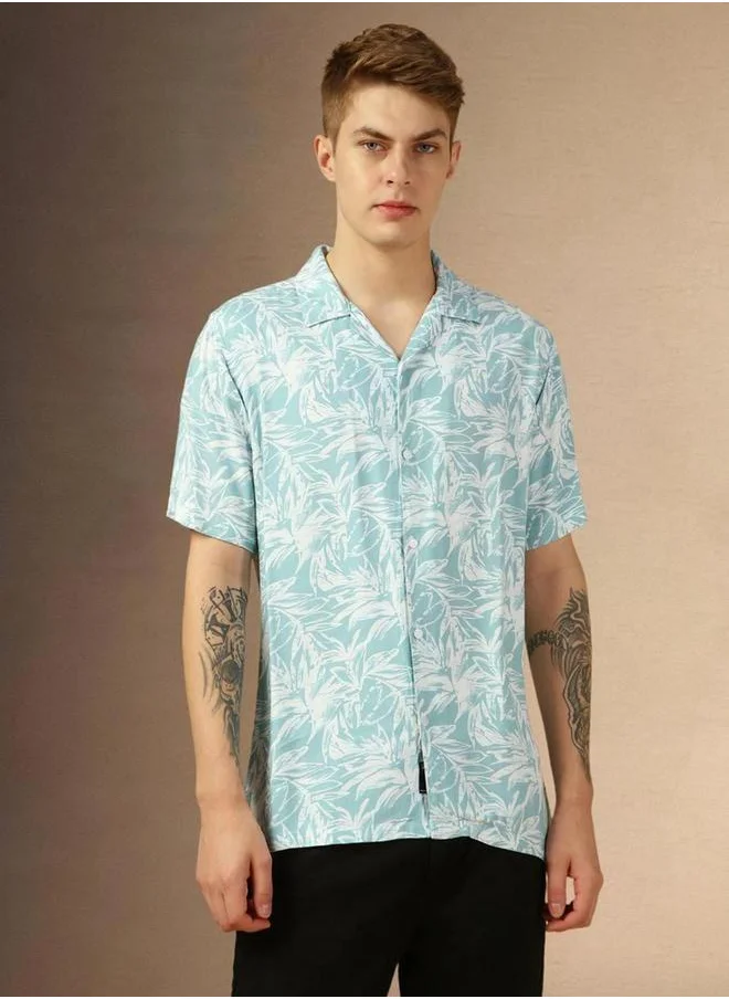 Dennis Lingo Floral Printed Button-Down Collar Shirt by Styli