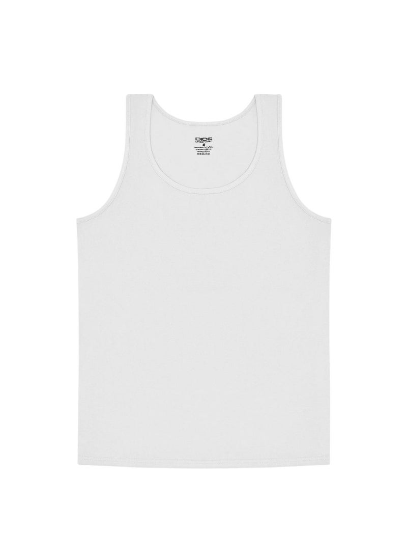 Dice Men's Comfort Cotton Stretch Tank Top Undershirt - White - Image 3