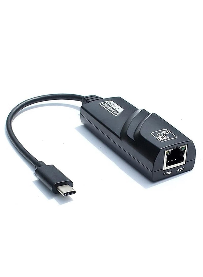 USB Type C 3.0 to Ethernet Adapter 10/100/1000 Mbps high speed network solution for laptop or desktop - Image 1