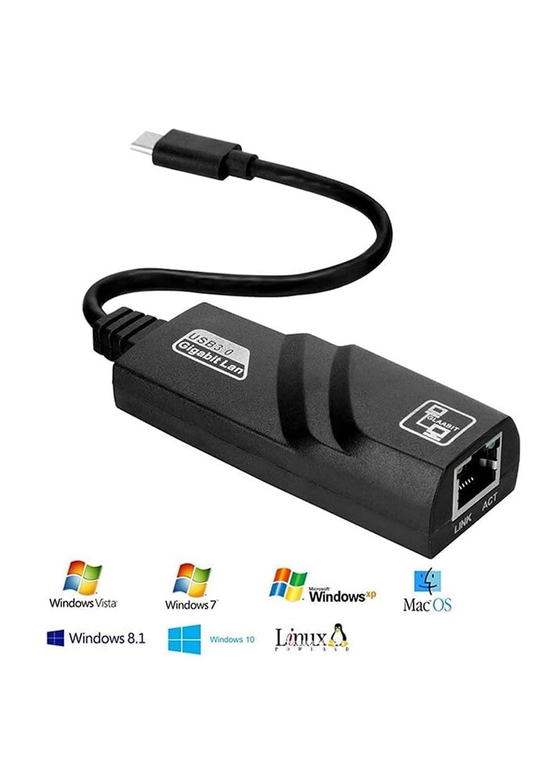 USB Type C 3.0 to Ethernet Adapter 10/100/1000 Mbps high speed network solution for laptop or desktop - Image 2