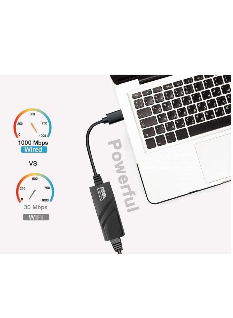 USB Type C 3.0 to Ethernet Adapter 10/100/1000 Mbps high speed network solution for laptop or desktop - Image 4