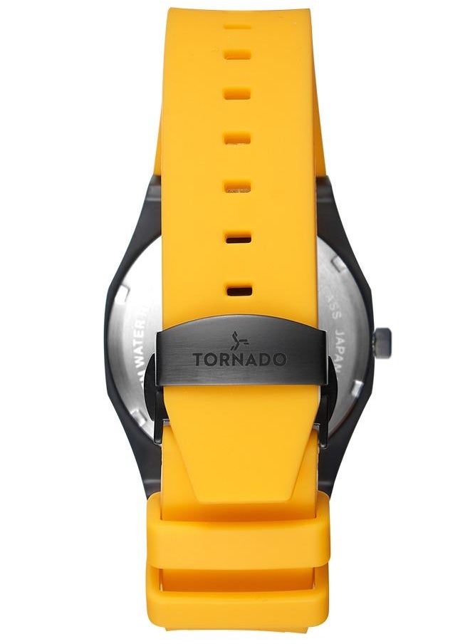 TORNADO - Tornado Spectra Men's Japan Quartz Movement Watch, Analog Display and Silicone Strap - T22002-BSYB, Yellow - Image 1