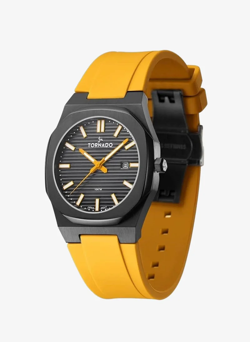 Tornado Black Men's High Quality Flexible And Durable Silicone Analog Watch T22002-BSYB - 40mm mm for Men | Best Price UAE