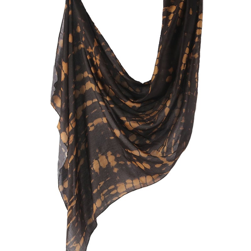 Best-Selling Watercolor Tie-Dye Cotton Scarf - Satin Polyester Long Wrap, Turkish Headscarf